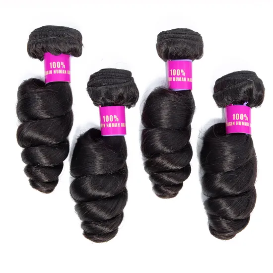 Virgin Brazilian Hair Organic Curl Hair Weave 3 Pieces Lot Organic Human Hair Bundle With Top Lace Closure