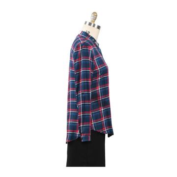 Cotton Women's Plaid Shirt With Beading
