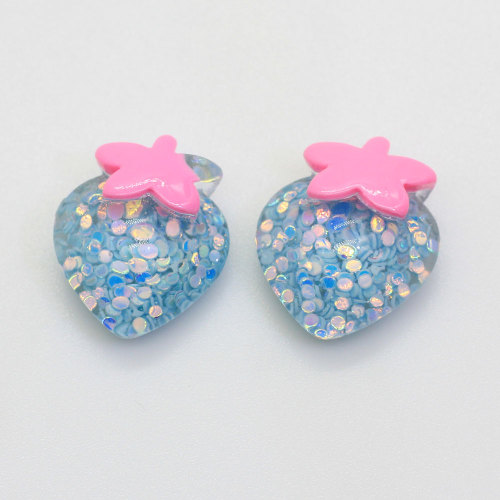 Nieuwe Mix Kleuren Kroon Hart Apple Cherry Aardbei Glitter Hars Plaksteen Cabochon DIY Telefoon/Ambachtelijke Decoratie: