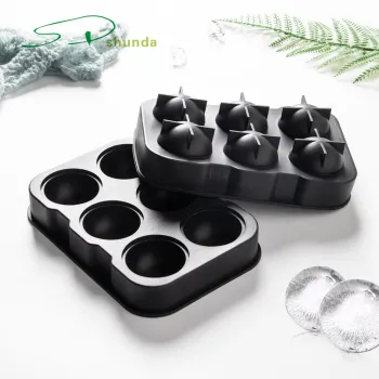 2024 Hot Product: Reusable Large 6 Cavity DIY Custom Frozen Ice Ball Maker Silicone Ice Cube Tray Mold