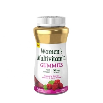 Private Label Vegan Rasperberry Flavor Collagen Women Multivitamin Gummies for Adults and Kids