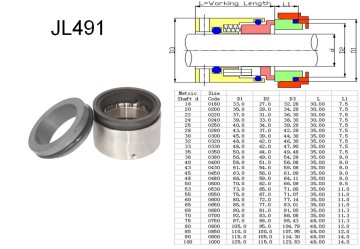 Mechanical Seal 491/Shaft Seals/Gleitringdichtung/Tenuta Meccanica/Sello Mecanico