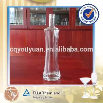 flint glass material heavy weight high end 750ml customized cork tequila bottle