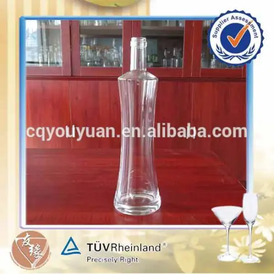 flint glass material heavy weight high end 750ml customized cork tequila bottle