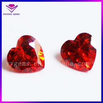 Lovely Heart Shape Orange Color Cubic Zirconia Gemstone for Jewelry Necklace Set