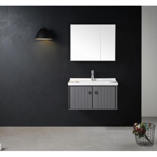 White and grey color aluminum cabinet for bathroom