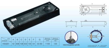 120kg Dorma Head Glass Door Floor Spring Pivot (HS0201)