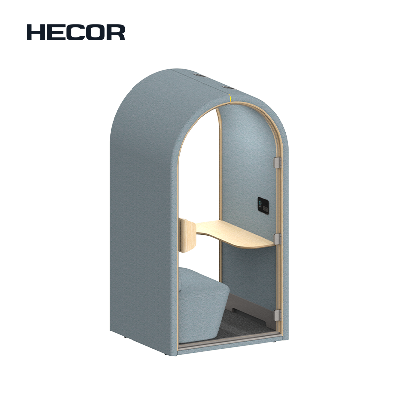 आरामदायक बैठने की सुविधा के साथ एर्गोनोमिक सोलो बूथ