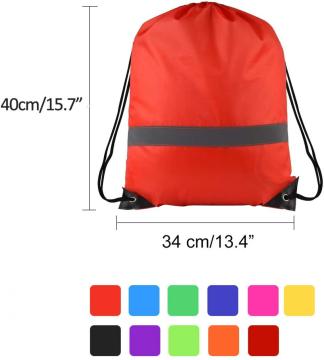 Beg Ransel Serut Dengan Pita Reflektif