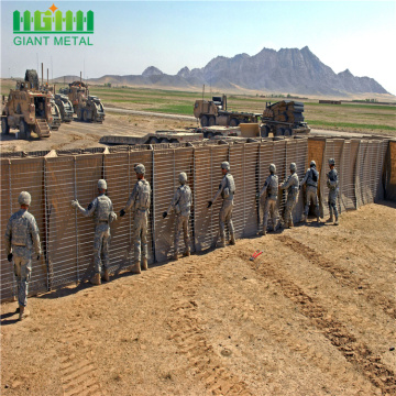 กำแพงทรายทหาร hesco กั้นการกัดเซาะ