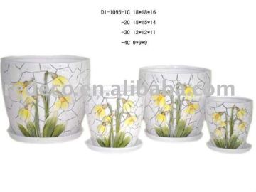 Ceramic hand painted flower pots