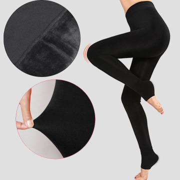Autumn Winter Seamless Warm Pants Good Stretch Brushed Thick Velvet Fleece Plus Ankle Length Legging 9017