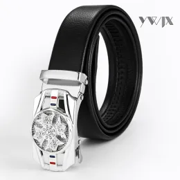 Spring Lock Men`s Leather Belt