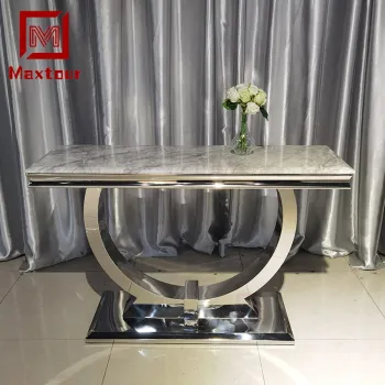 Stainless Steel European Modern Console Table with Glass/Marble Top for Living Room Furniture