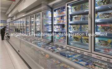 Red / Yellow Electric Combine Freezer Cabinet 4 Doors Energy Saving