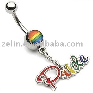 Gay Pride Navel Ring,navel jewelry,body jewelry