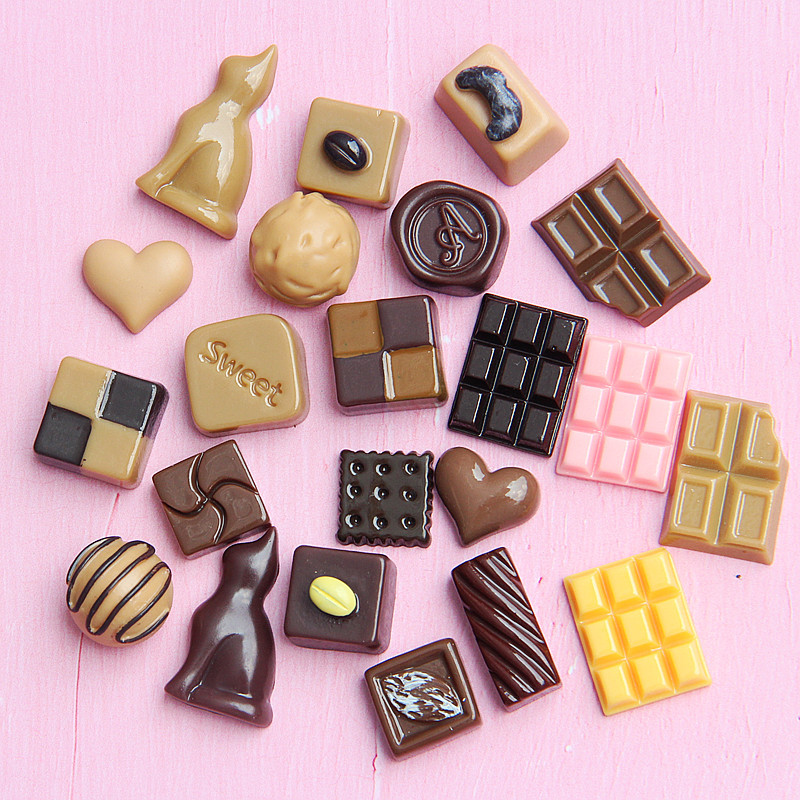 Cute resin earring charms chocolate bulk