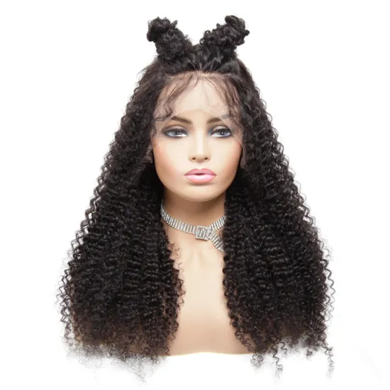 Brazilian Virgin Curly Human Hair Lace Wigs Pre Plucked Hair Line With Baby Hair For Black Women