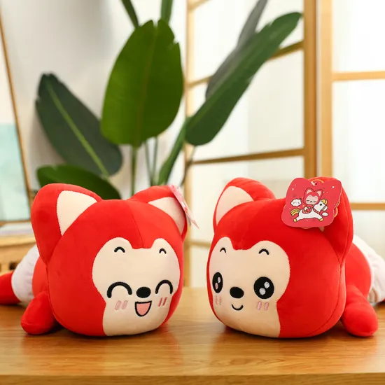 Custom Red Fox Plush Toys Stuffed Plush Animal Fox  Beaver Pillow Dolls