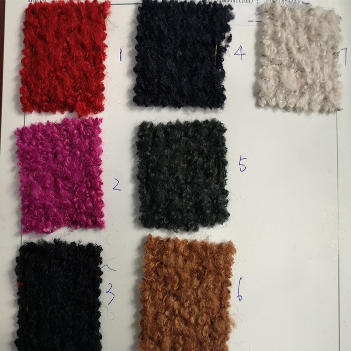 Boucle Wool Acrylic Polyester blend fabric