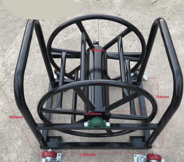 Movable cable reel with swivel wheels (5)