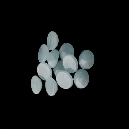 Natural Aquamarine Gemstone Round Cabochon Loose Gemstone