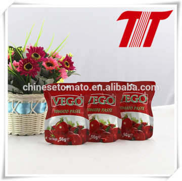 70g standup and flat Pouch tomato paste with low price