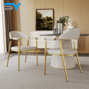 SIYANG Gold Metal Arm Chair for High-Quality Leisure Dining Room
