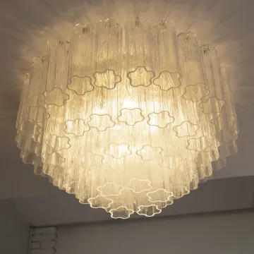 Custom Murano Clear Glass Chandelier Ceiling Lights for Living Room and Bedroom Decor