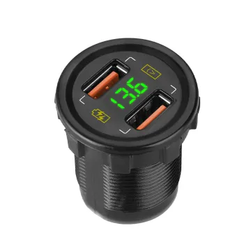 Factory Supply With Voltmeter Qc 3.0 Car 12V 24V 3.1A Dual Usb Charger Socket