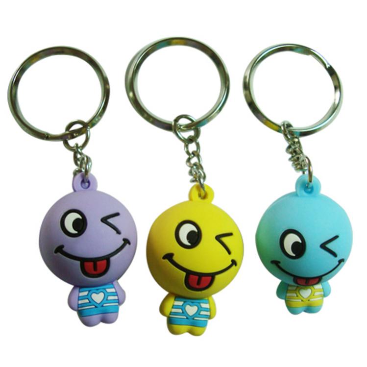 Personalize Kawaii Smiley Face 3D PVC Keychain