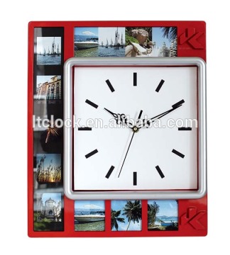 Asia Style quare plastic quartz silent movement wall clock with cheap price