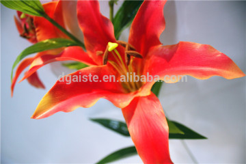 Home garden creepers decoration 110cm Height artificial red 2 flowers 2 bud Lily making EBHH04 2211