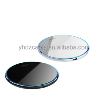 15W Mirror Mobile Phone Wireless Fast Charger for Apple Metal Acrylic
