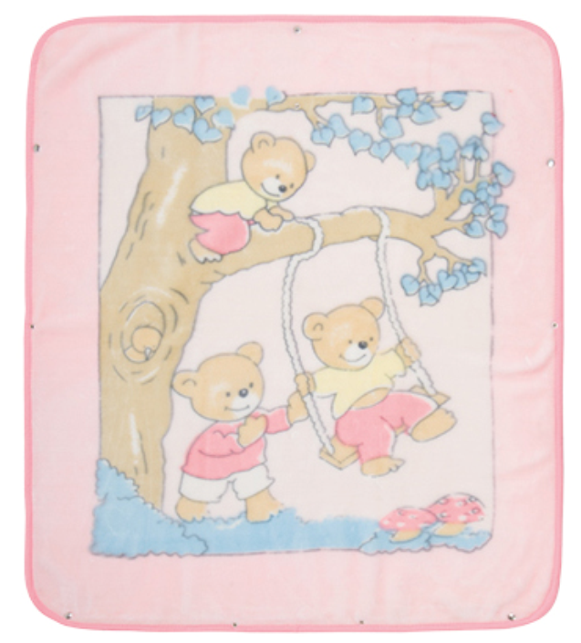 Pink cartoon patterns baby blanket