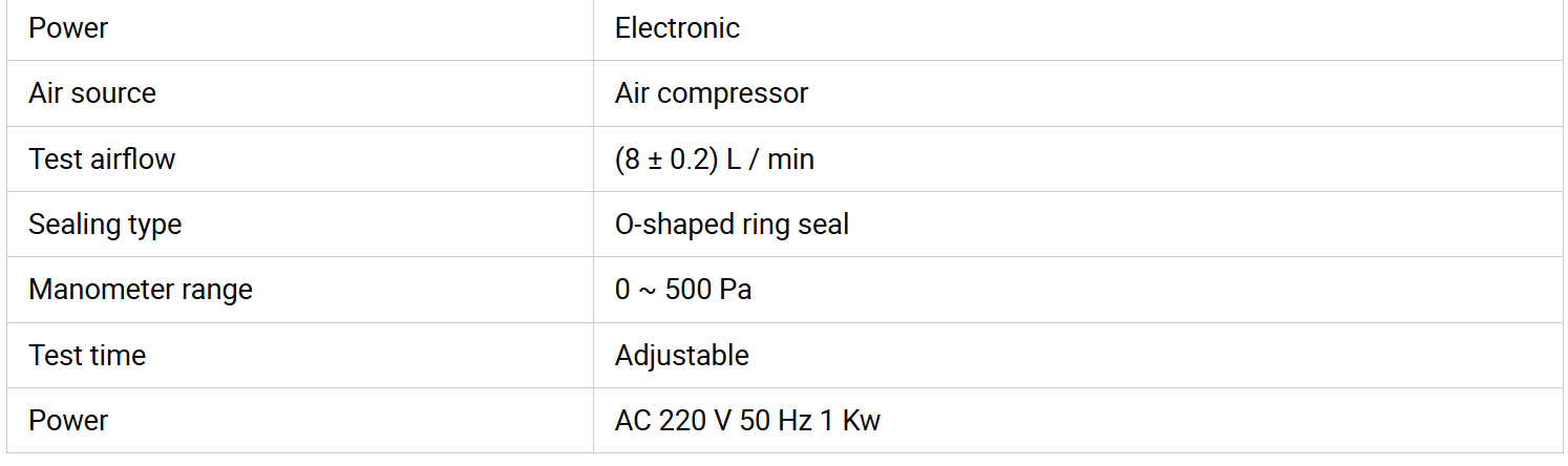 Fabric Air Permeability Testing Device