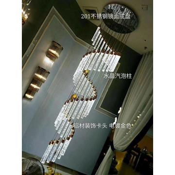 Hotel restaurant stainless steel chandelier pendant light