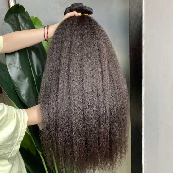 Wholesale 100% Raw Human Hair: Kinky Straight Bundles, Top Quality Long Hair