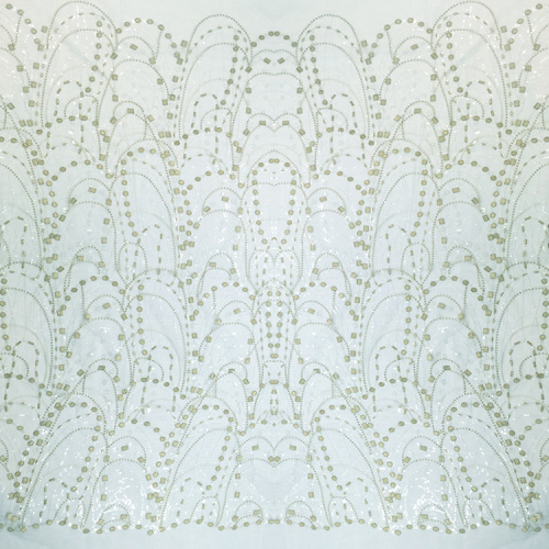 Gold Light Green Lace Embroidery Fabric for Dress