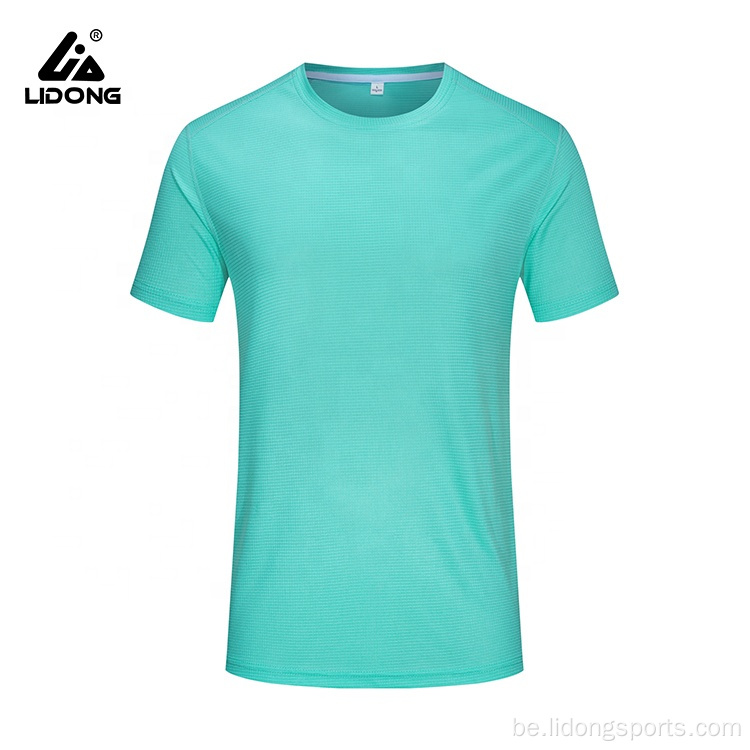 Plain Light Blue Polyester Gym Man Tshirt Opleade