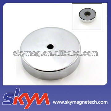 ndfeb shallow magnetic pot with shining nickle coated/High quality neodymium/ndfeb magnetic pot