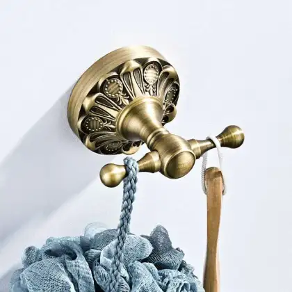Flower chassis antique craft clothes hook brass bathroom hardware pendant coat hook