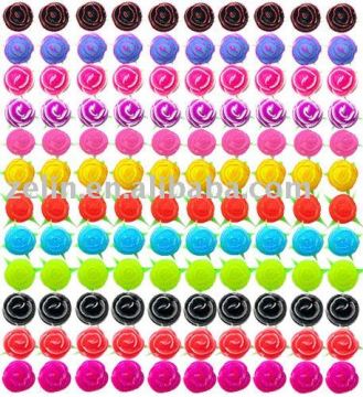 UV Silicone Rose Ear Studs in a 60 pair Tray