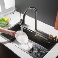 Samtou White Stainless Steel Nano Rainfall Kitchen Sink with Basin and Cup Washing Function - Farmhouse Style