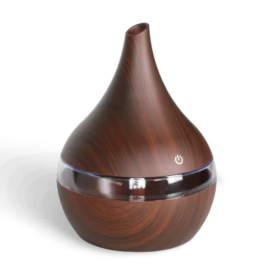 300ML USB Aromatherapy wood grain with 7 colors lights for humidifier home office Car