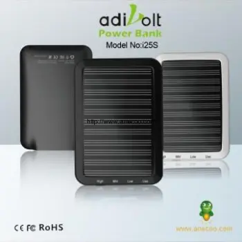 Adivolt 2500mAh Portable Solar Power Charger Battery  for Mobile Phone