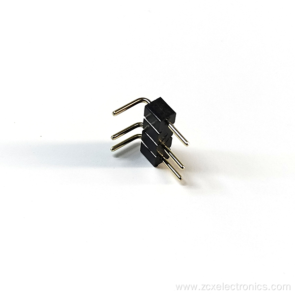 2.54 4P plugged 90 bend pin connector