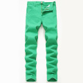 Jeans en denim vert pour hommes en gros sur mesure