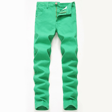 Heren groene denim jeans groothandel op maat