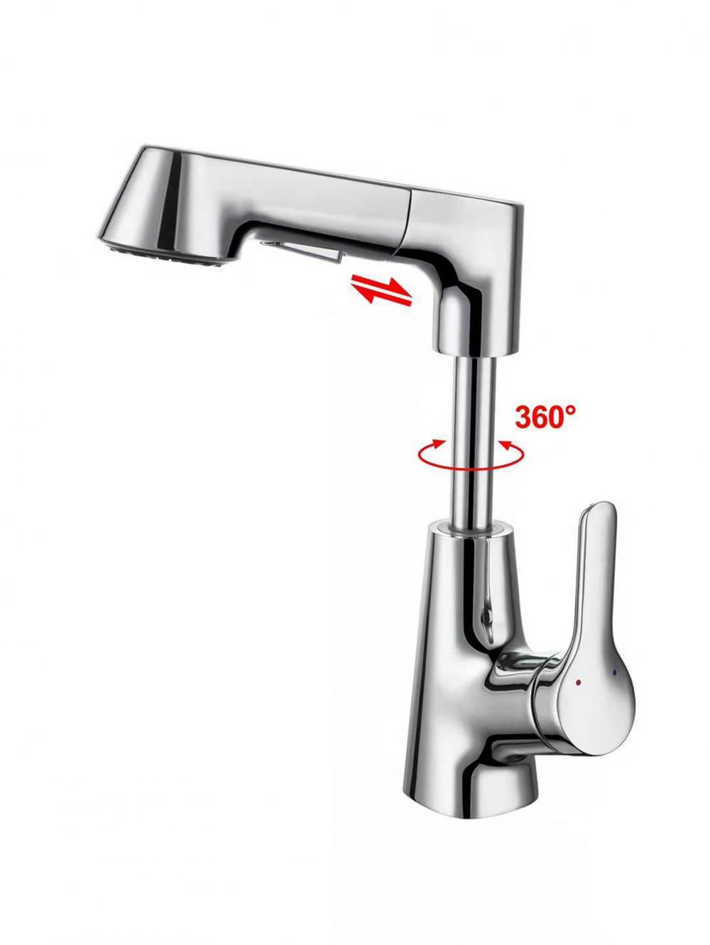 Convenient 360° Adjustable Pull-Out Basin Faucets